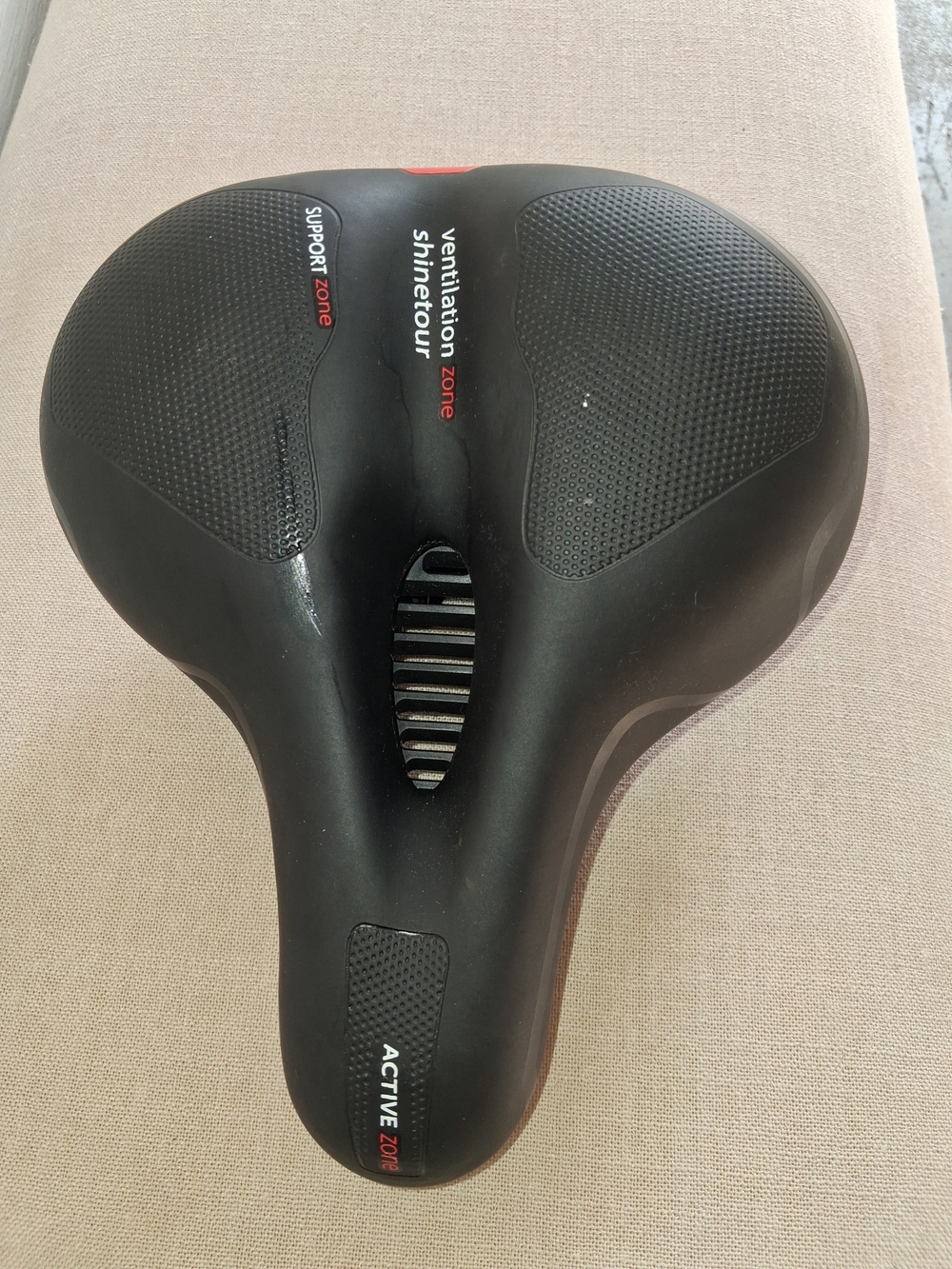 Active Zone Black Ventilated Bike Saddle with Support Zone